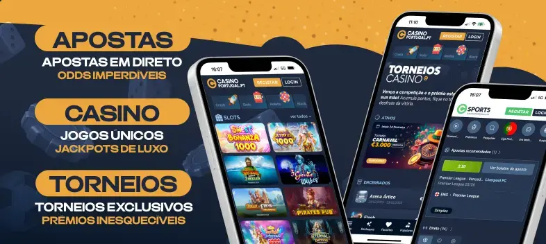 Acesso ao casino através da app oficial no telemóvel